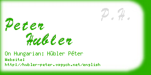 peter hubler business card